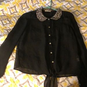 Black mesh long sleeve